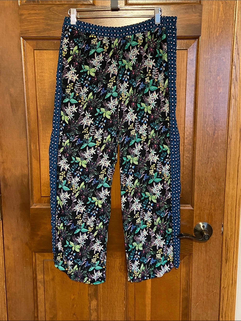 Anthropologie Ett:twa Rousseau Cropped Wide Legs floral tropical Size Medium - Picture 2 of 14